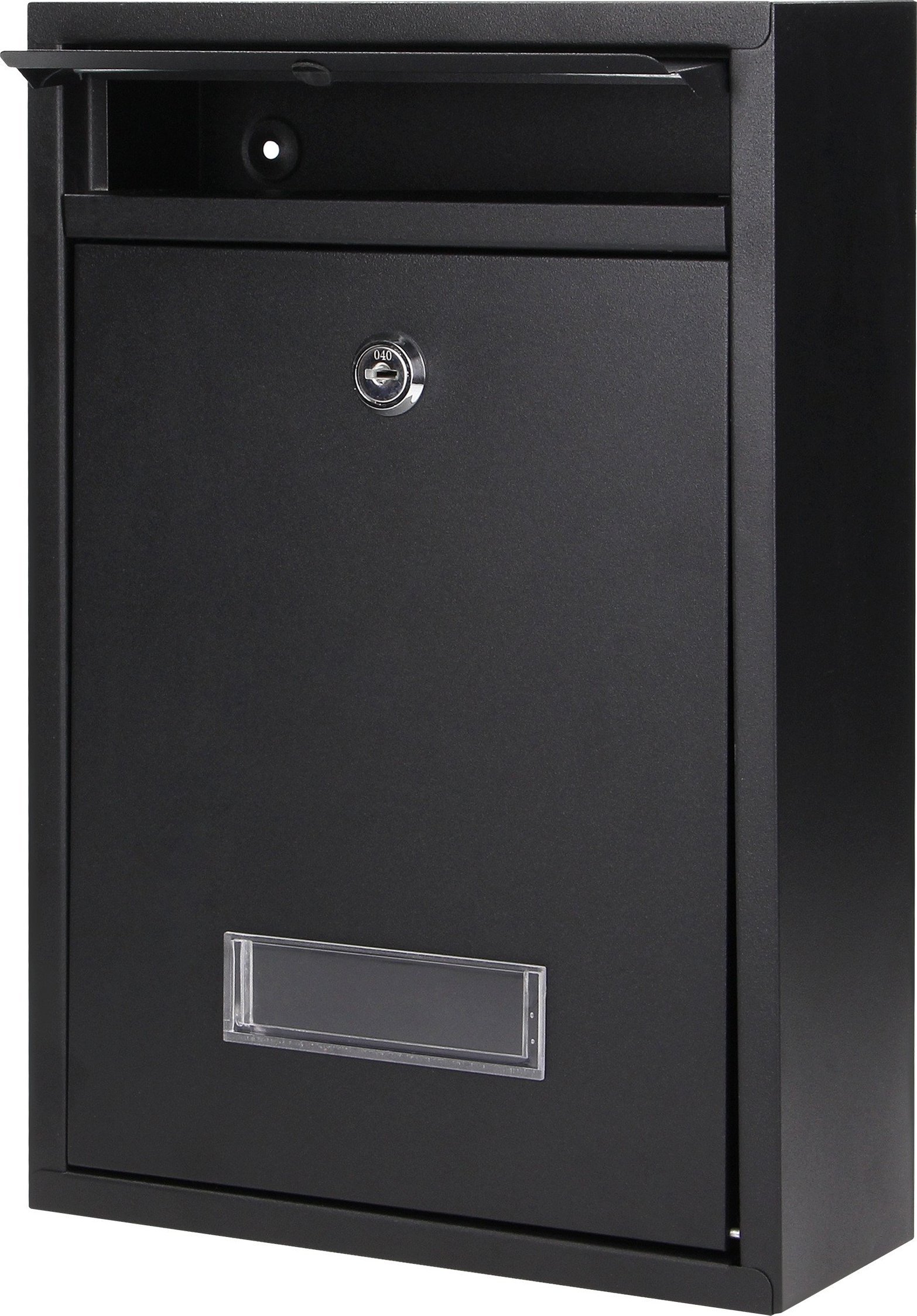 Orno Skrzynka na listy BALI z galwanizowanej stali, mała z wizytownikiem, kolor czarny