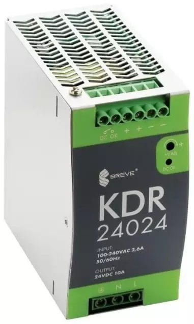 Zasilacz impulsowy KDR 24024 230/ 24VDC 10A 240W na szynę DIN, Uzas: 88-264VACVAC, Ta70, 17000-1817