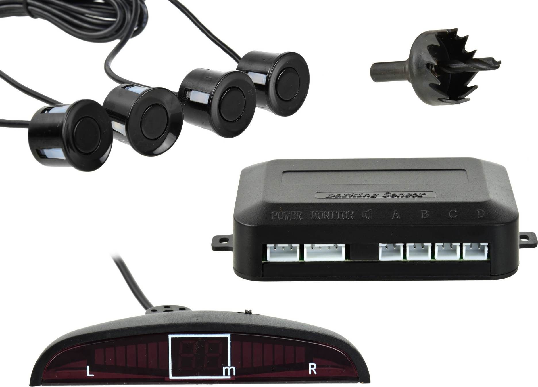 Geko Czujnik parkowania - cofania z wyświetlaczem + 4 sensory (40)