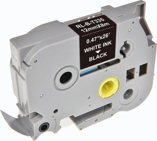 Taśma BROTHER TZE-335 12mm x 8m biały na czarnym zamiennik