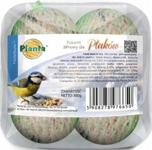Planta Zimowy pokarm dla sikorek kule 880g 4 szt