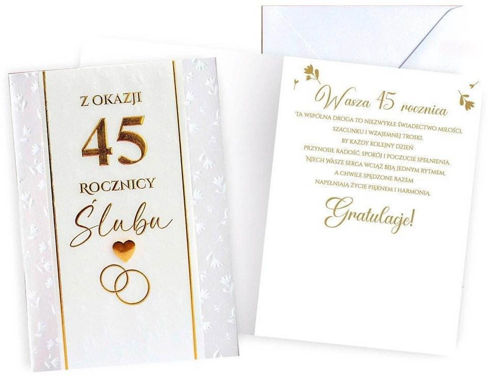 Karnet Rocznica ślubu 45