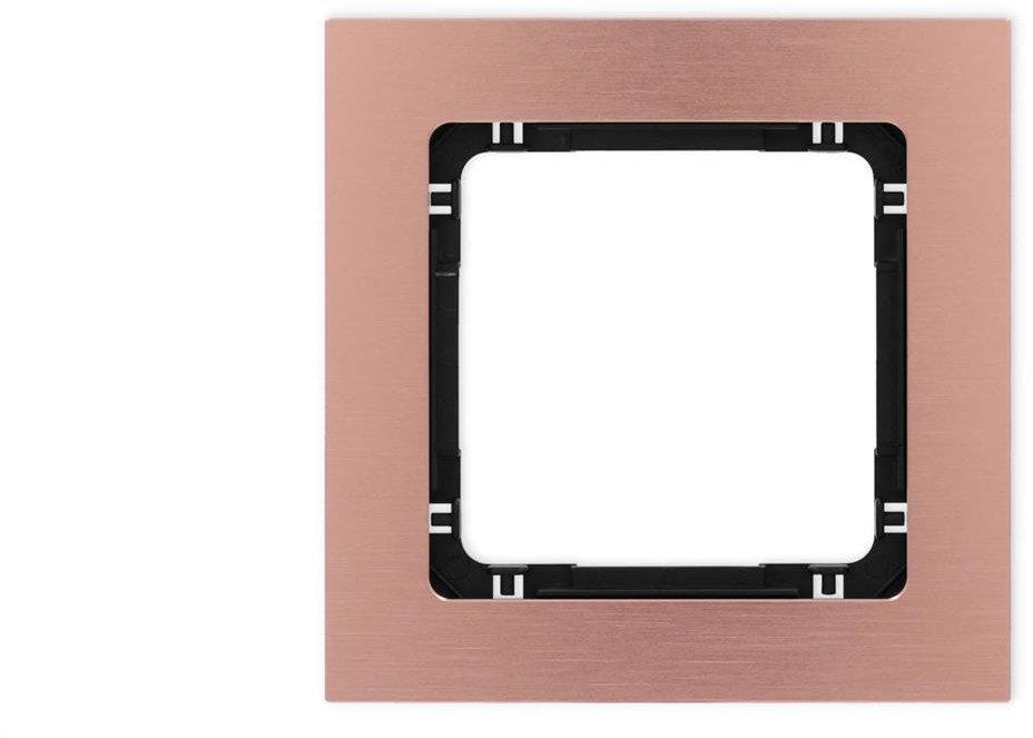 DECO Ramka uniwersalna pojedyncza - aluminium szczotkowane (ramka: kolor miedziany spód: czarny) 9-12-DRA-1