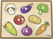 Viga Viga 44578 Puzzle na podkładce z uchwytami - warzywa