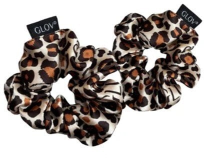 Glov Satin Scrunchies satynowe gumki do włosów M Cheetah 2szt