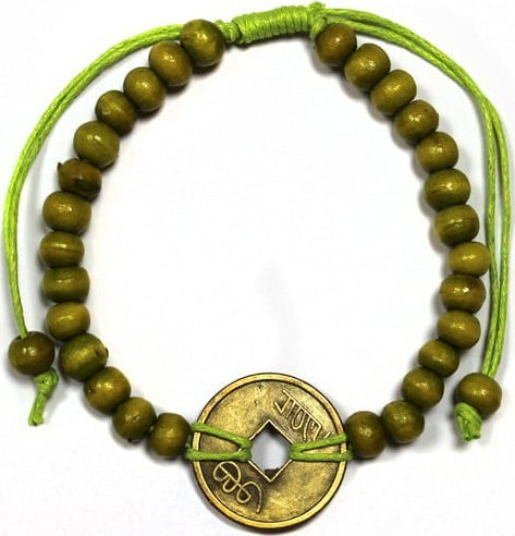 Lovrin Bransoletka szczęścia Feng Shui - Limonkowa