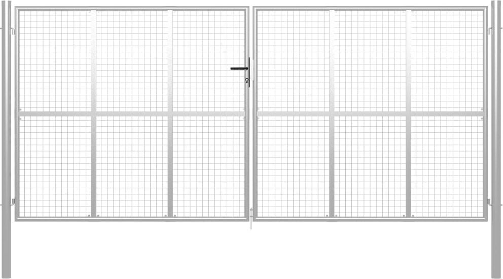 vidaXL Brama ogrodowa, galwanizowana stal, 415x225 cm, srebrna
