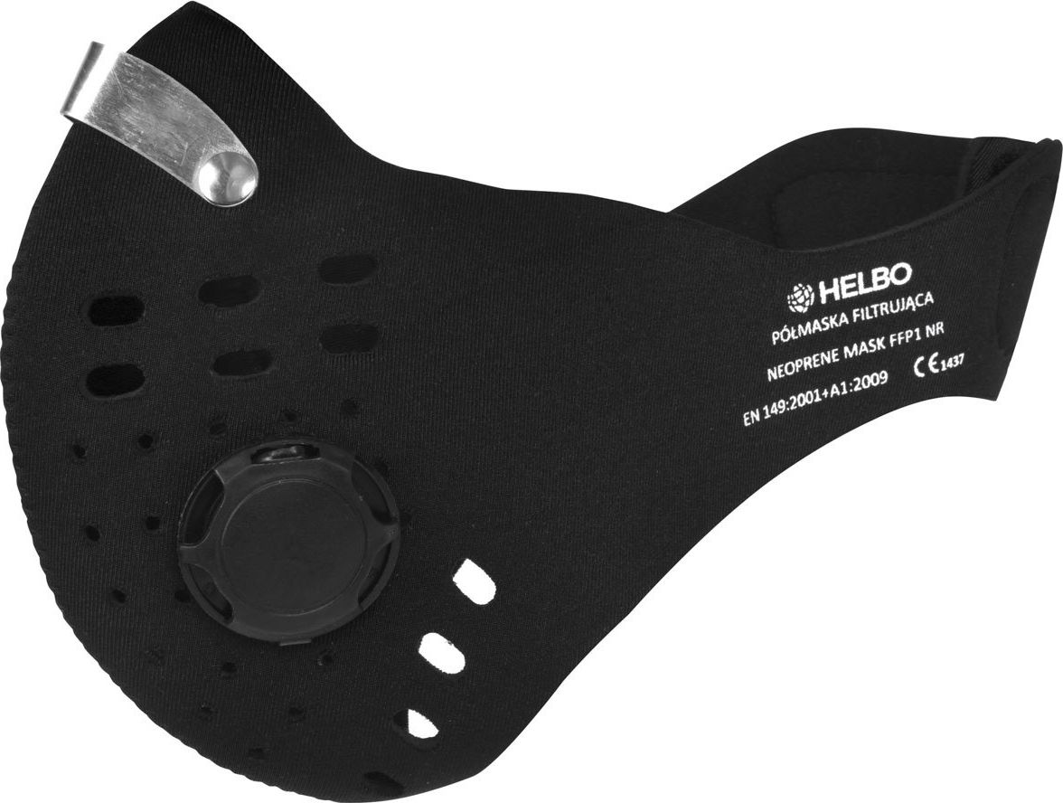 Maska antysmogowa Helbo Półmaska Filtrująca Neoprenowa FFP1 Czarna roz. L