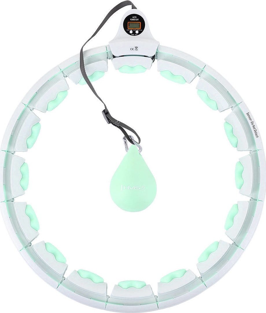 HMS Hula-Hop z wypustkami, obciążnikiem i licznikiem HHW06 HMS zielony