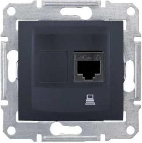 Schneider Electric SEDNA Gniazdo komputerowe pojedyncze RJ45 kat. 5e UTP grafitowe (SDN4300170)