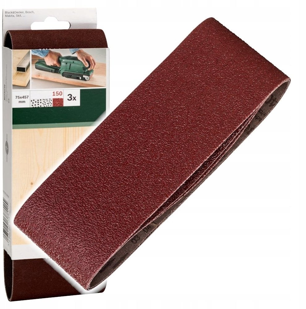 TAŚMA SZLIFIERSKA 75X457, G150, DREWNO