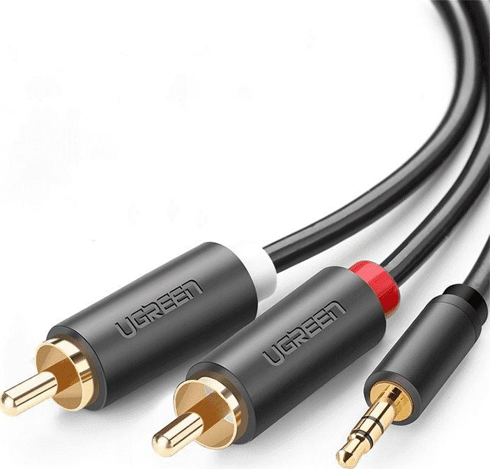 Kabel Ugreen Jack 3.5mm - RCA (Cinch) x2 1.5m czarny (UGR509BLK)