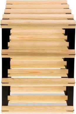 Wamar-Sosenka Regał na wino Stojak na 12 Butelek Szklanych/ PET RW-8/ 4x3 Surowy Naturalny Metal + Drewno RW-8-4x3-12