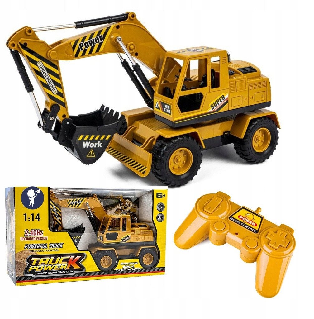 Koparko ładowarka 1:14 koparka zdalnie sterowana duża spychacz RC dźwięk