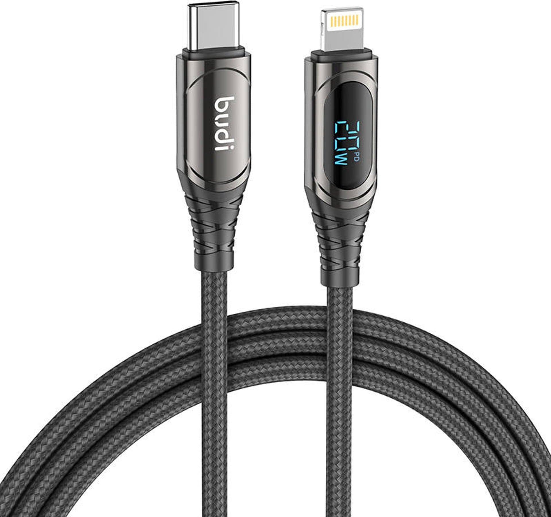 Kabel USB Budi USB-C - Lightning 1.5 m Czarny (229TL)