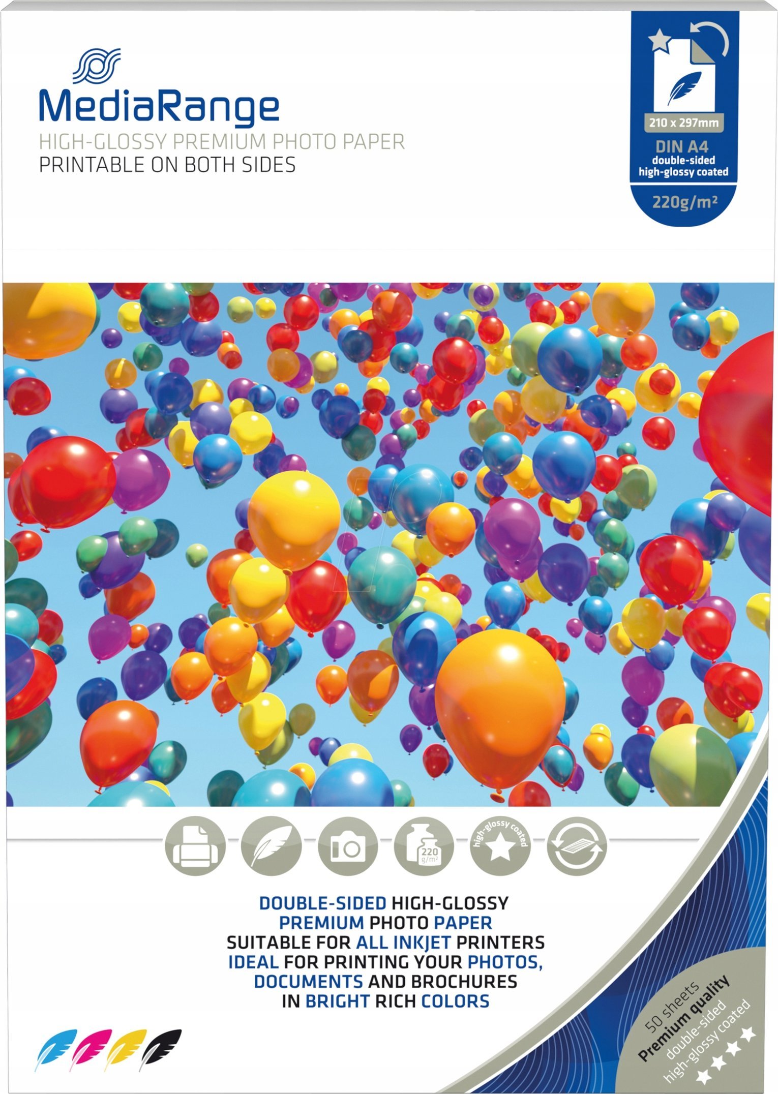 MediaRange MediaRange Fotopapier hochglänzend 210x297mm 220g 50 Blatt