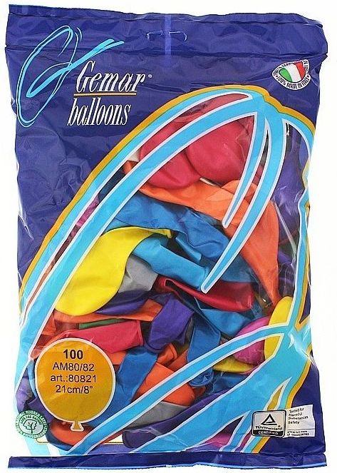 GoDan Balon AM80 metal 8" rĂłĹĽnokolorowy 100 sztuk.