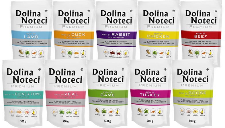 Dolina Noteci Mokra karma dla psa Premium zestaw mix smaków bez ryb 10 x 500 g