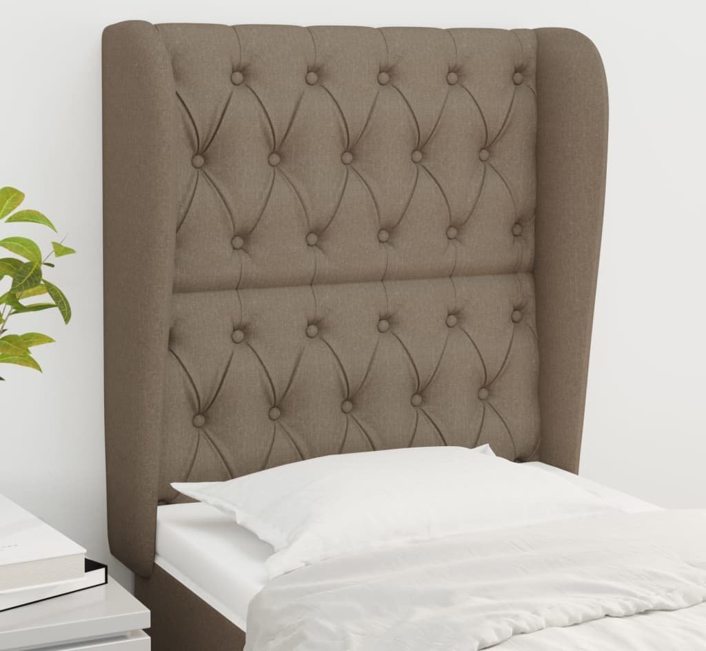 vidaXL vidaXL Zagłówek uszak, taupe, 83x23x118/128 cm, tkanina