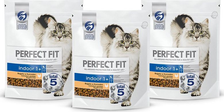 Perfect Fit PERFECT FIT (Indoor 1+) 3 x 750g Bogaty w kurczaka - sucha karma dla kotów żyjących w domu