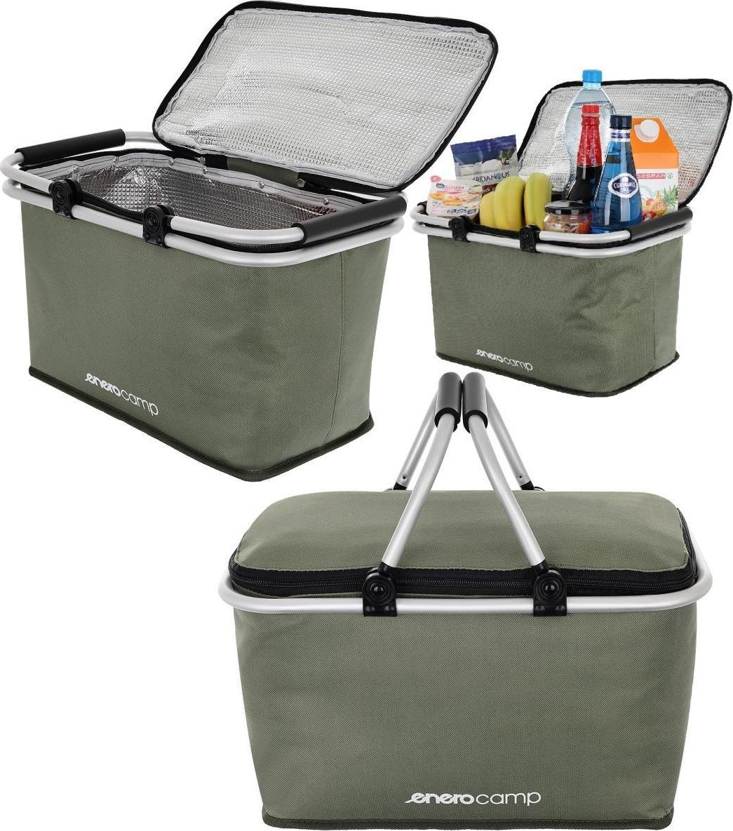 Enero KOSZYK TURYSTYCZNY SKŁADANY TERMICZNY 24L ZIELONY
