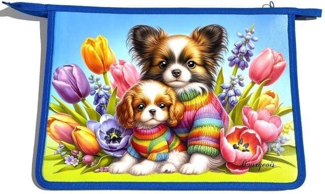 Fresh Teczka-torba A4+ zapinana na zamek Pieski