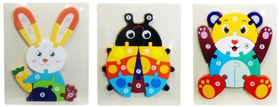 Puzzle drewniane Zwierzęta MIX