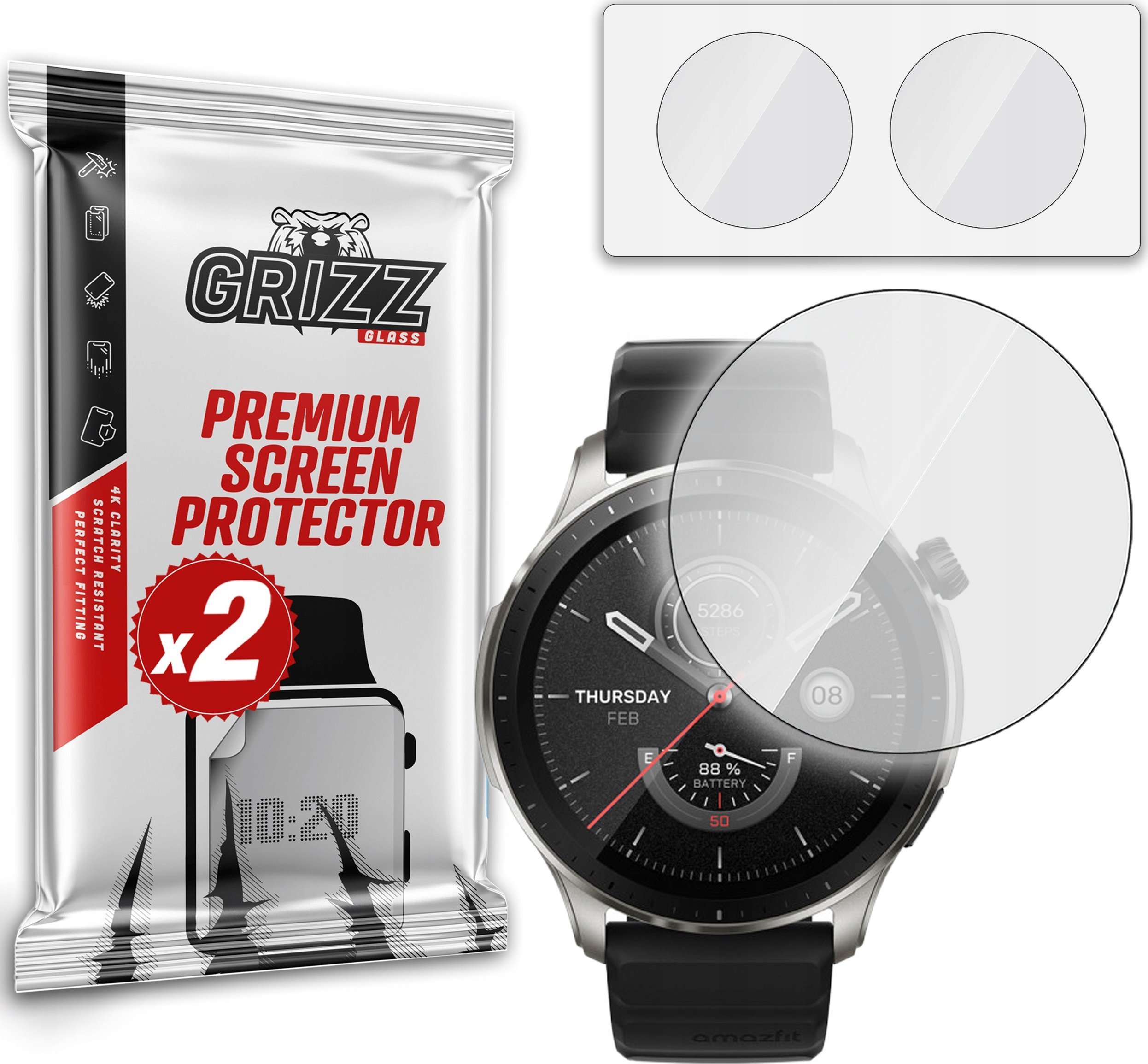 GrizzGlass Szkło hybrydowe Grizz Amazfit GTR 4