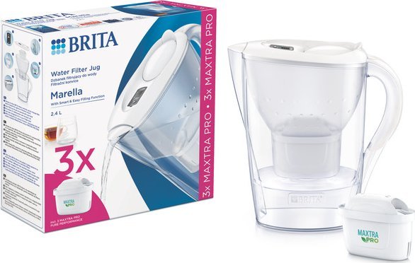Dzbanek filtrujący Brita Marella + 3 wkłady MAXTRA PRO Pure Performance biały