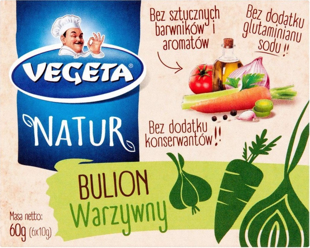 Podravka Vegeta Natur Rosół warzywny 60 g (6 x 10 g)