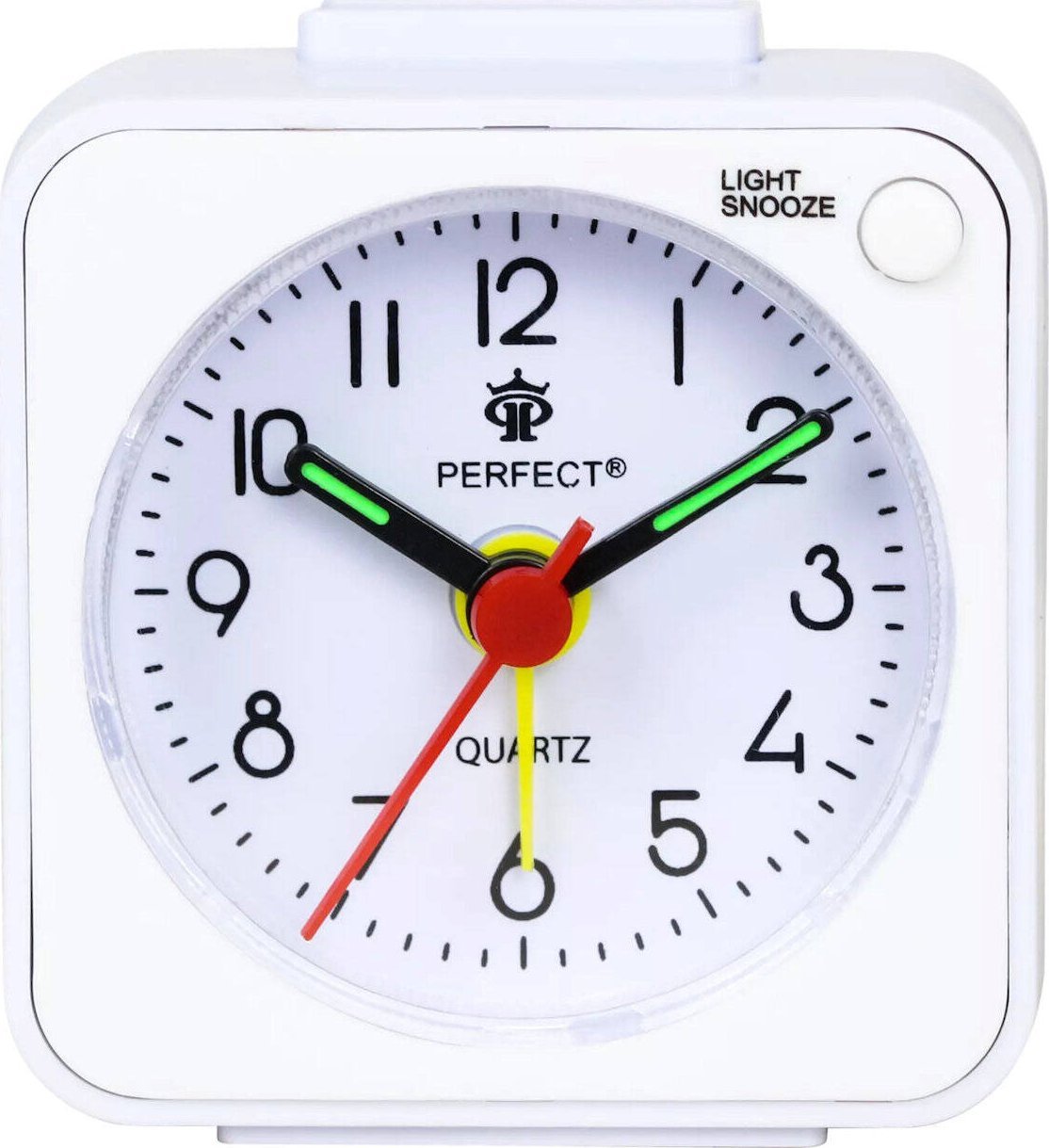 Perfect Budzik Perfect BB05508 biały mały 5,7 cm podświetlenie drzemka .