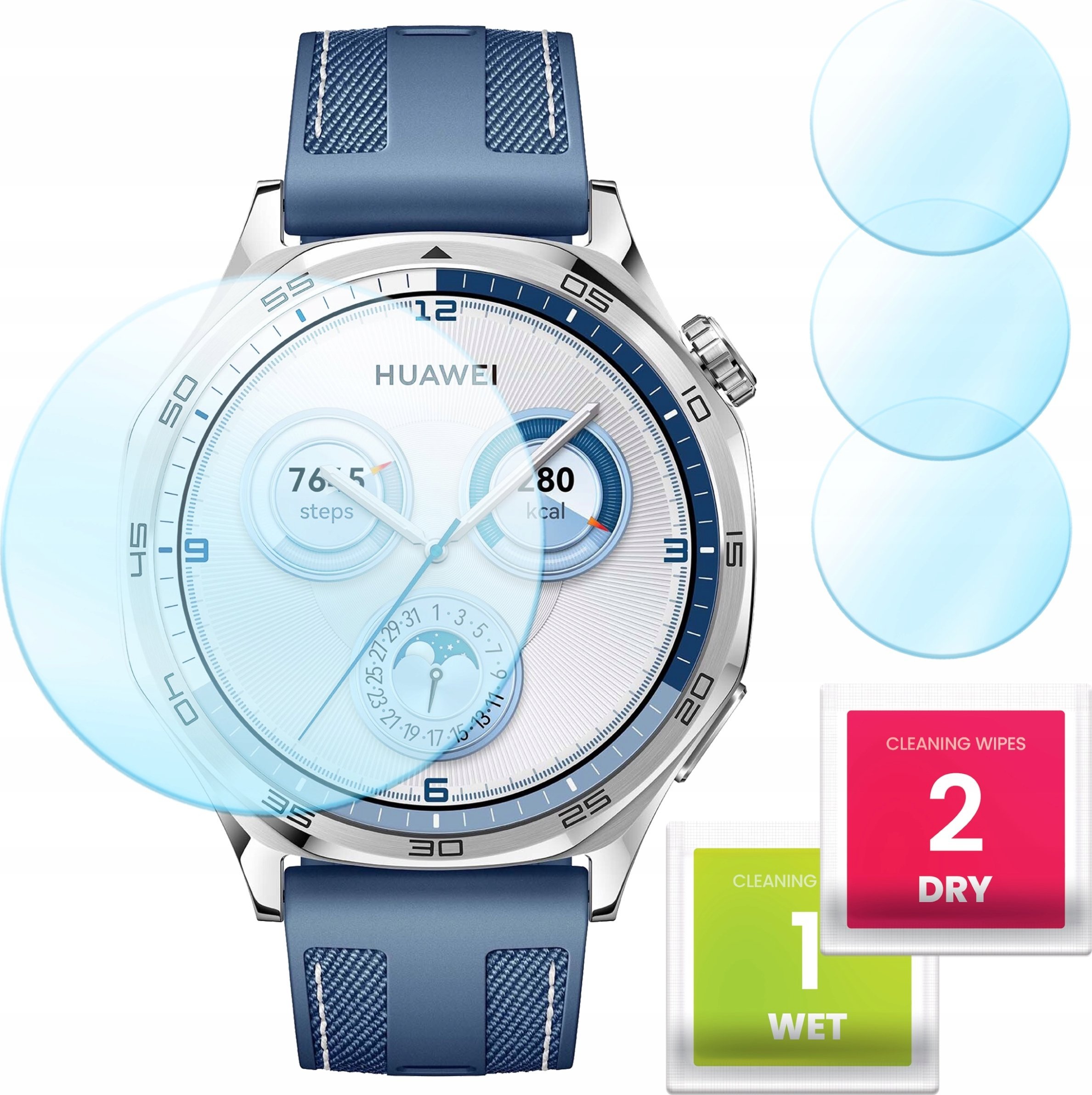 Hello Case 3-PAK Szkło Hybrydowe do Huawei Watch GT 5 (46 mm) (Szkiełko, Ochronne)