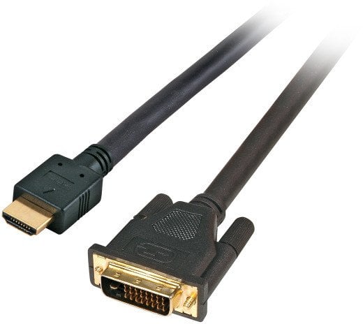 EFB HDMI/DVI HighSpeed Anschlusskabel mit Ethernet Stecker Typ A auf DVI-D 24+1 Stecker Schwarz 3m