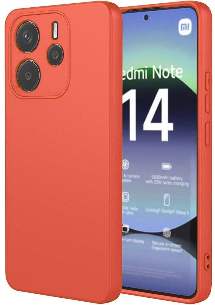 Futerał SILICONE do XIAOMI Redmi Note 14 4G (GLOBAL - 164,84mm x 78,15mm x 8,16mm) brzoskwiniowy