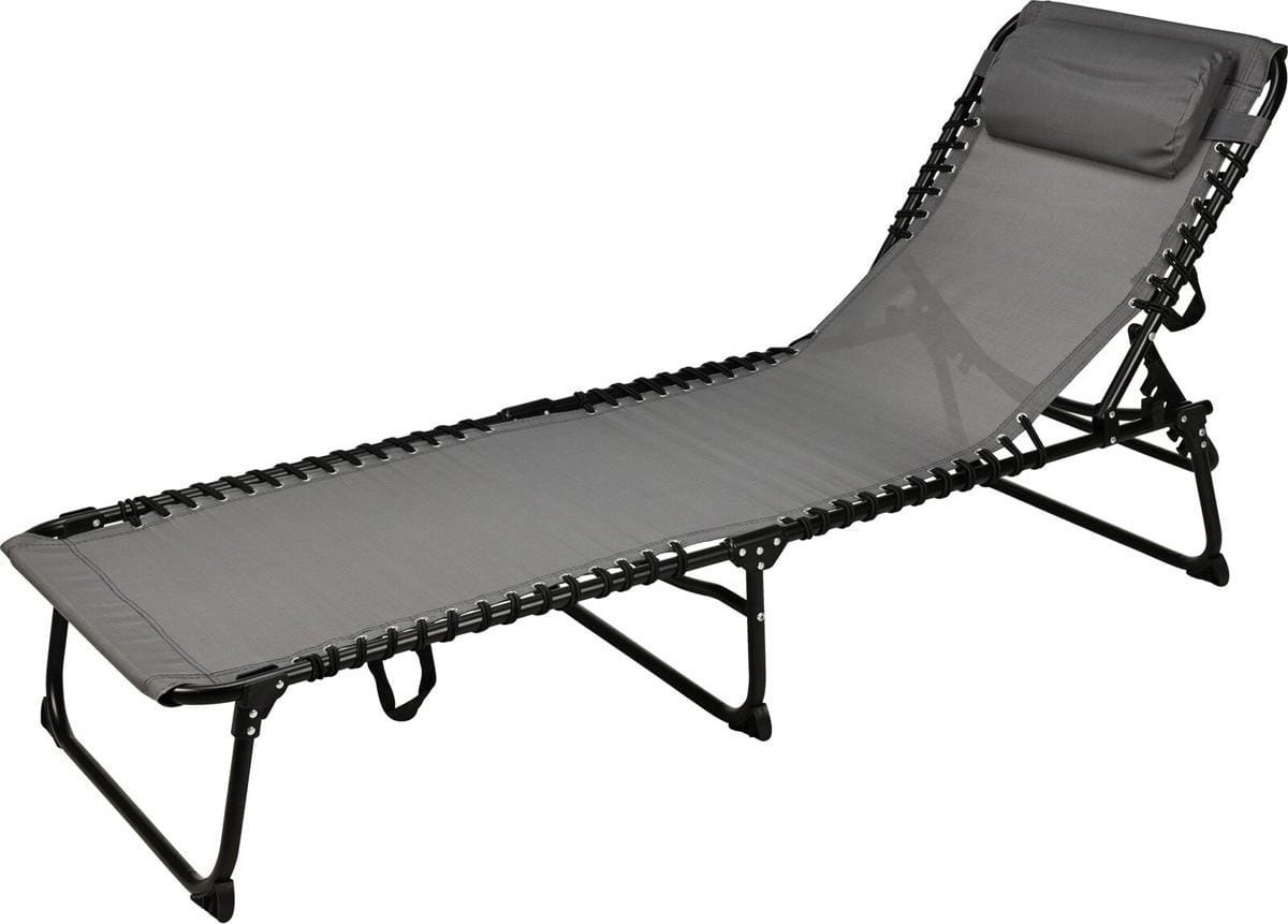 ŁÓŻKO TURYSTYCZNE KEMPINGOWE SKŁADANE TEXTLINE GRAFIT