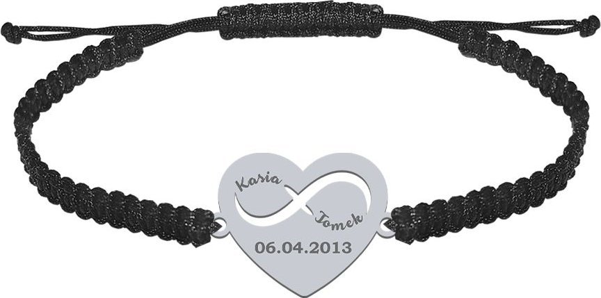 Radziszewska Jewellery ROCZNICA Bransoletka z imionami data srebro GRAWER GRATIS