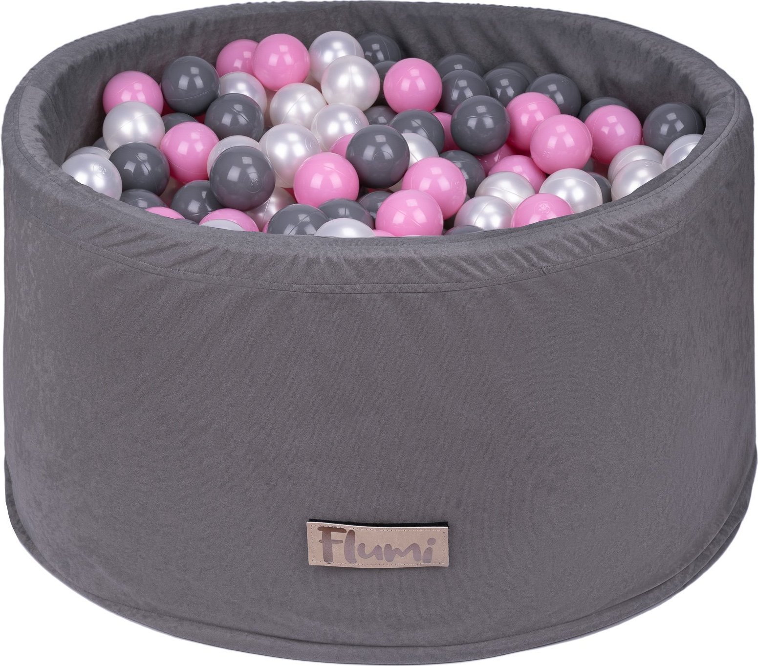 Blomster Suchy basen SZARY + PIŁKI RÓŻOWE-SZARE-PERŁOWE