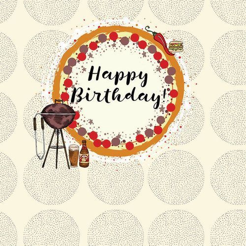 Clear Creation Karnet kwadrat CL0212 Urodziny Grill