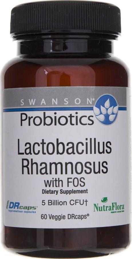 Swanson Swanson Probiotyk Lactobacillus Rhamnosus z FOS - 60 kapsułek