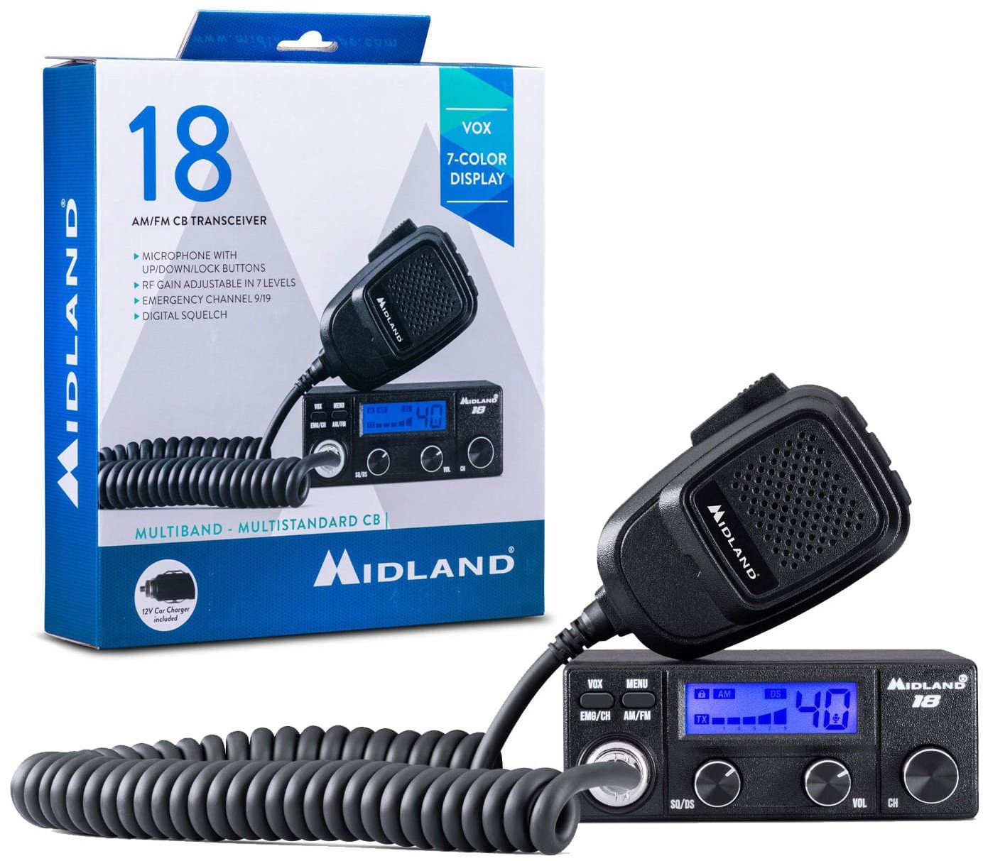 Radio CB Midland 18 AM/FM/ASQ/VOX