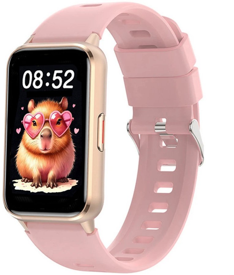 Rubicon Zegarek dziecięcy SMARTWATCH RNCF48 gold/pink silicone