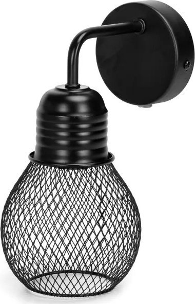 Kinkiet Aigostar Kinkiet Metalowa lampa ścienna czarna E27 Metalowa lampa ścienna czarna bez źródła światła E27