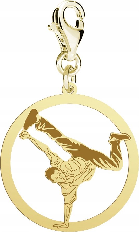 Radziszewska Jewellery Charms Pozłacany Breakdance Prezent Biżuteria Zawieszka ŻYCZENIA GRATIS