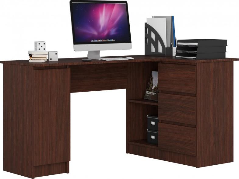 Biurko Fabryka Mebli Akord B20 Ciemnobrązowe 155 cm x 85 cm