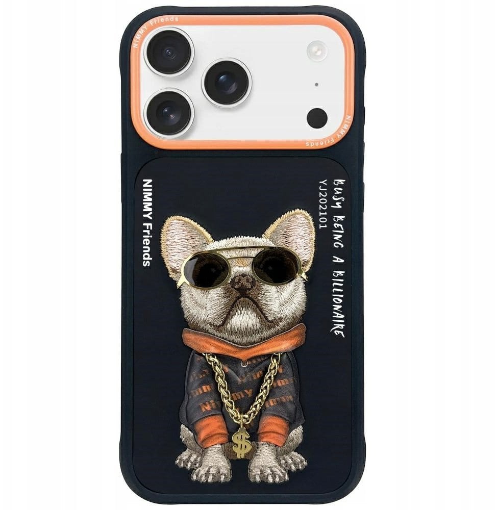 Etui Nimmy Glasses Cool Dog do iPhone 17 Pro czarny