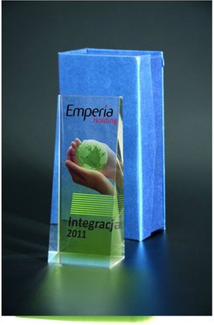 Victoria Sport Trofeum szklane z nadrukiem kolorowym LuxorJet i etui