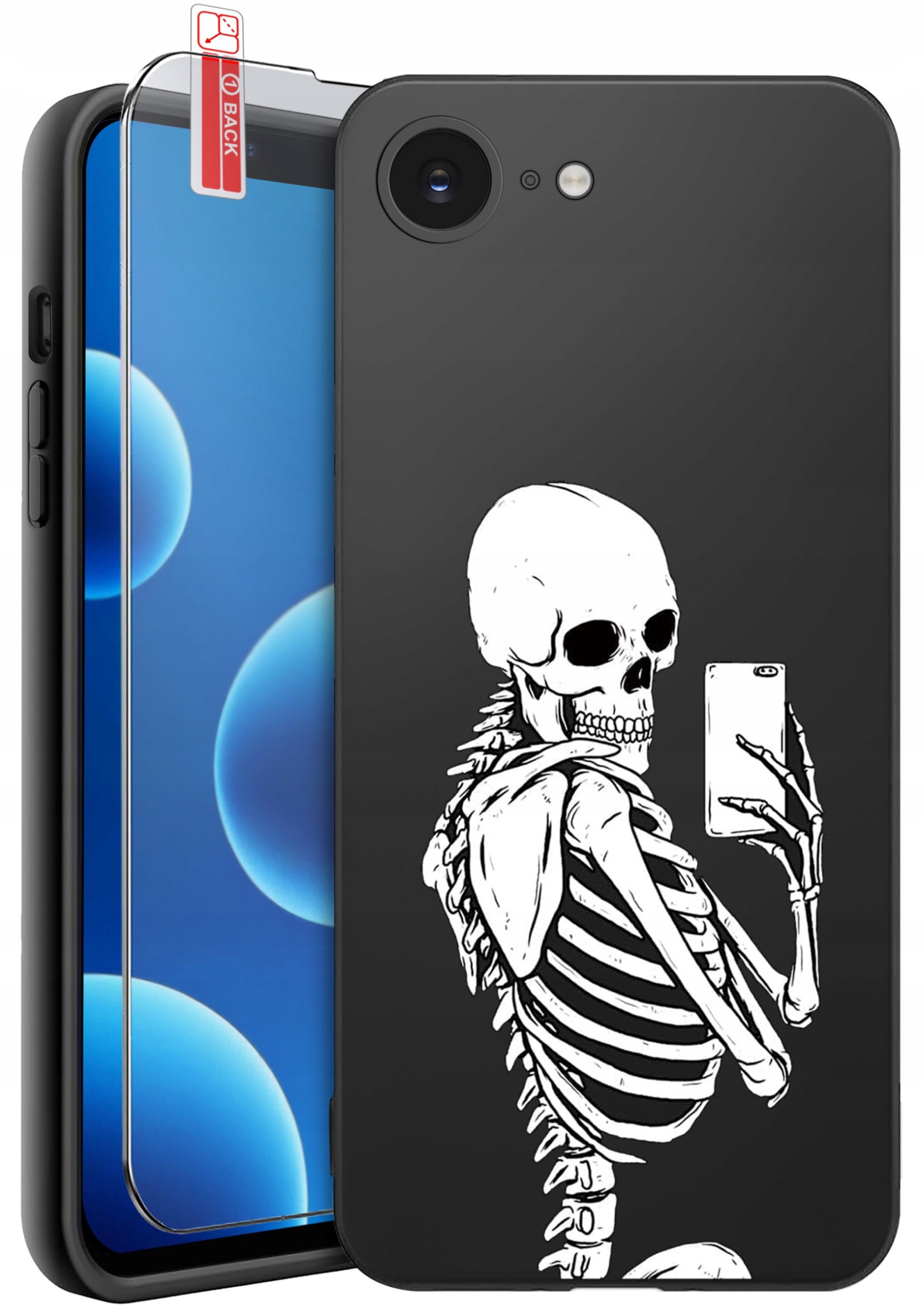 ETUI do iPhone 16e | WZORY | SILIKONOWE MATT CASE + SZKŁO 9H