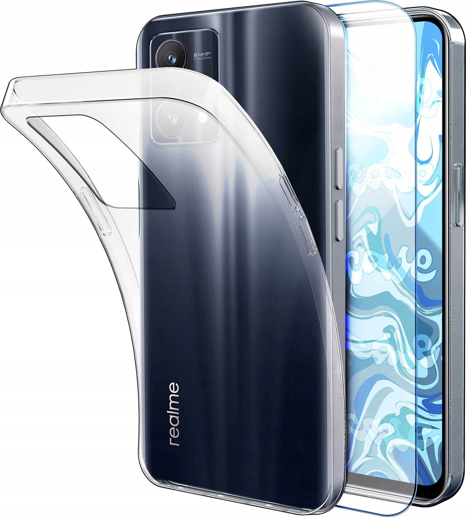 Etui Do Realme 9 Pro Plus / 9 4G (Przezroczyste, Silikon, Ochronne) Szkło