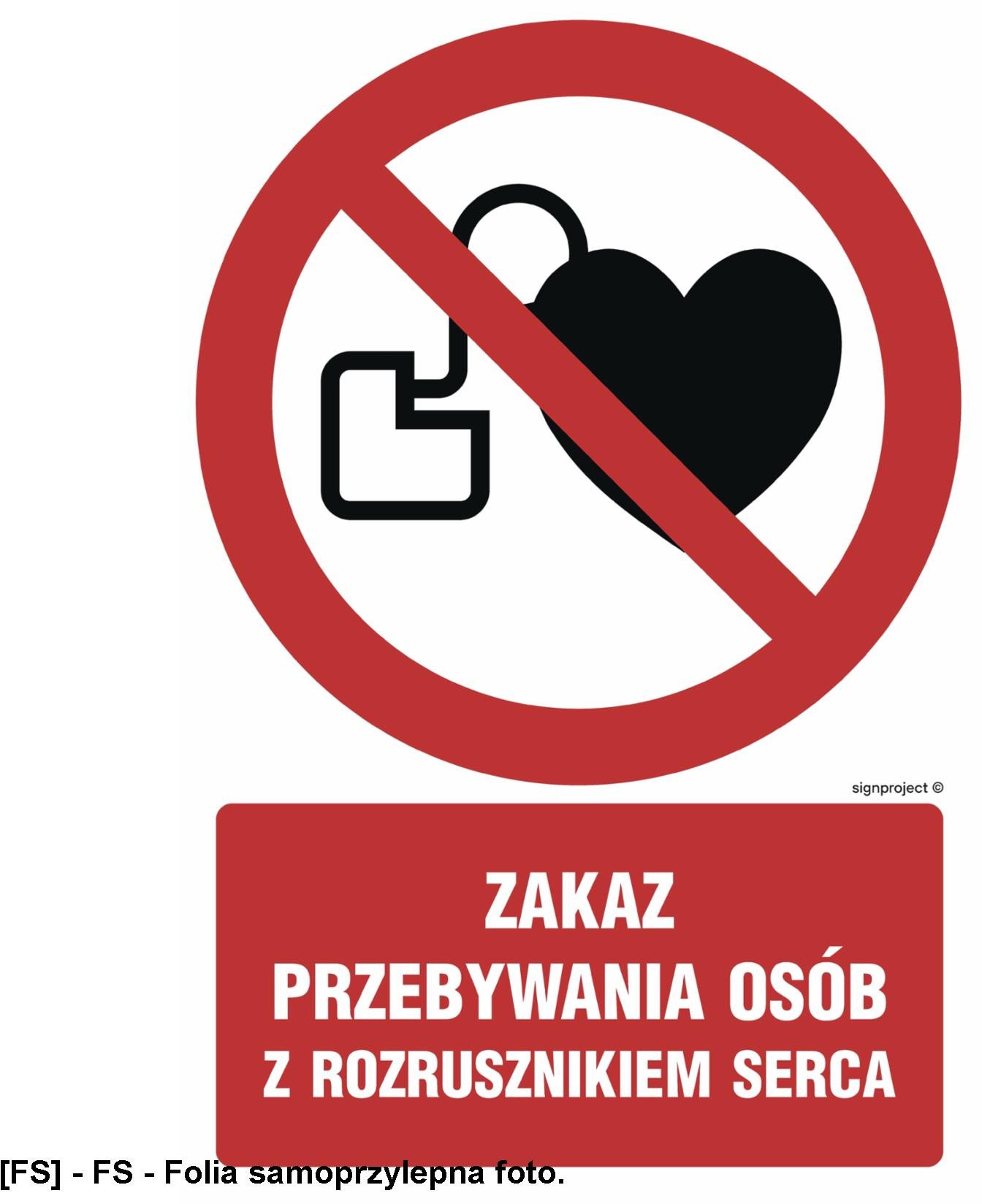 GC039 - Zakaz przebywania osób z rozrusznikiem serca 350x525