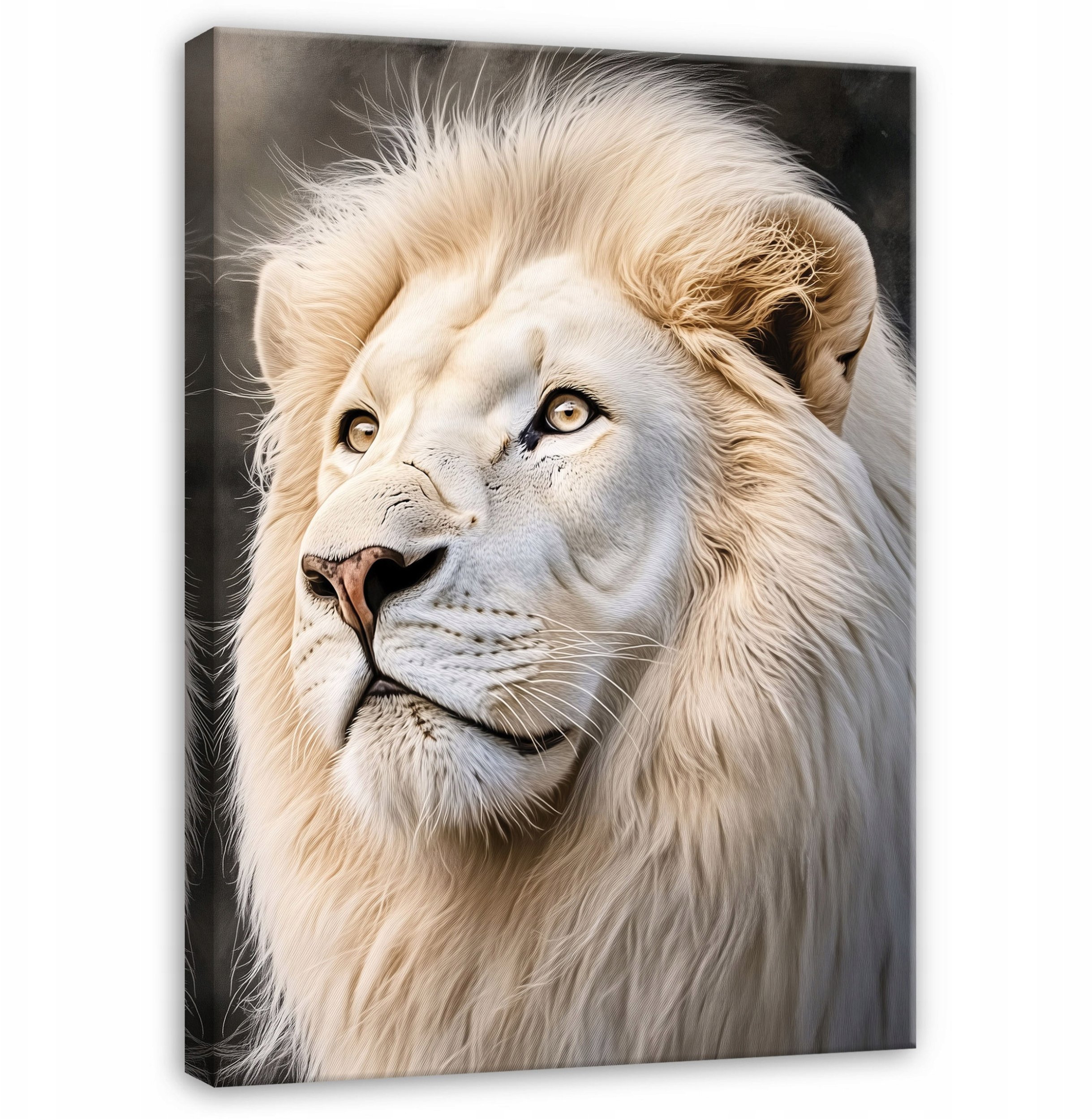 Obraz Lew Biały Zwierzęta Do Sypialni Salonu Kuchni Na Płótnie 100X70